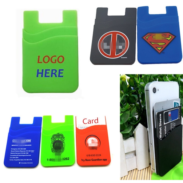 AIN1212 Dual Pocket Silicone Phone Wallet