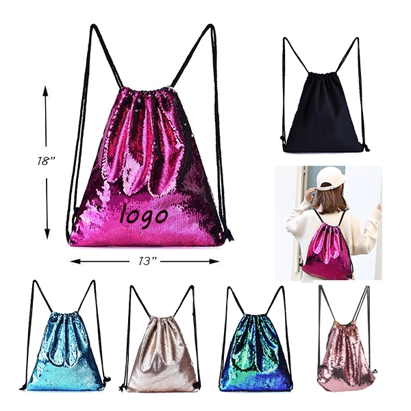 AIN1216 Mermaid Sequin Drawstring Bag