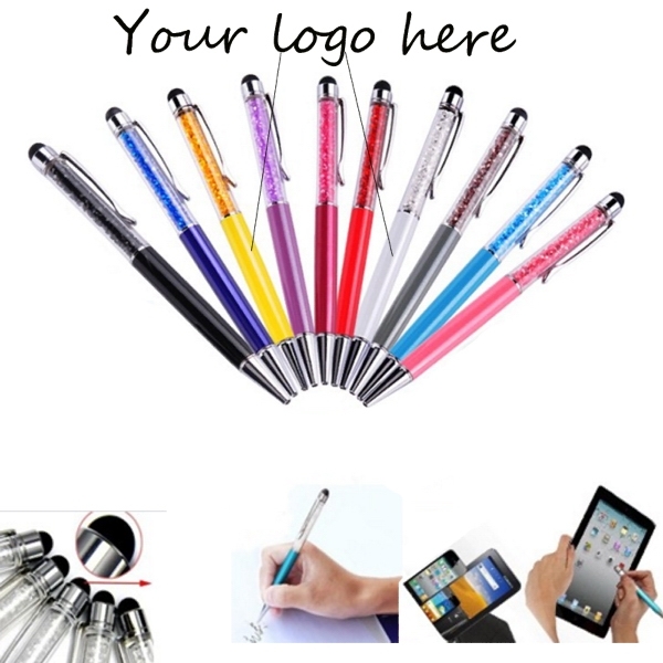AIN1144 2 in 1 Crystal Touch Screen Stylus Ball Point Pen