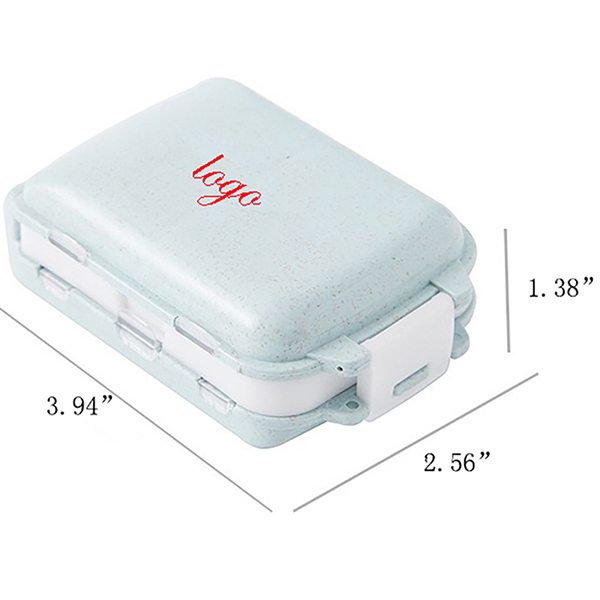 AIAZ054 Mini Portable Wheat Straw Pill Box Portable Medicine Case