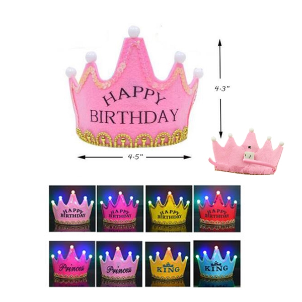 AIN1276 LED Birthday Party Crown Hats