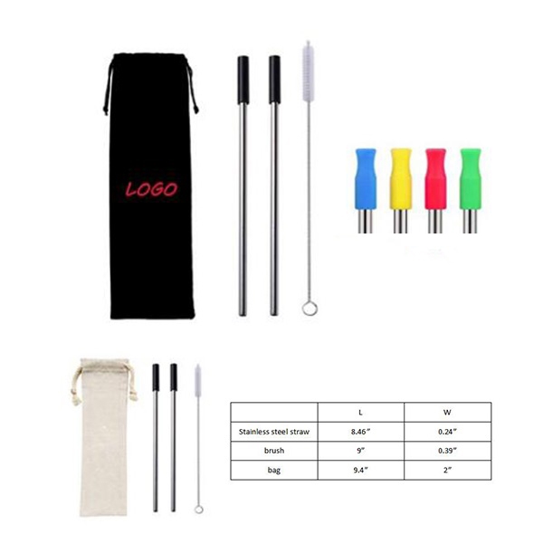 AIN1280 Stainless Steel Drinking Straw Set