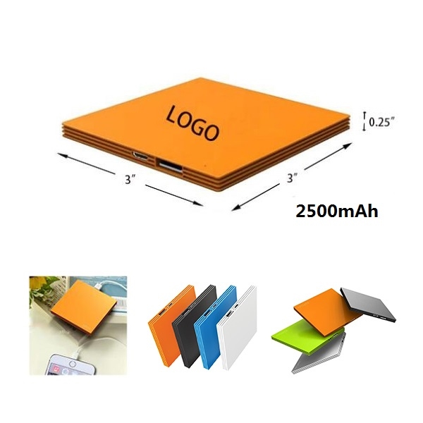 AIN1290 2500mA Ultrathin Square Biscuit Power Bank