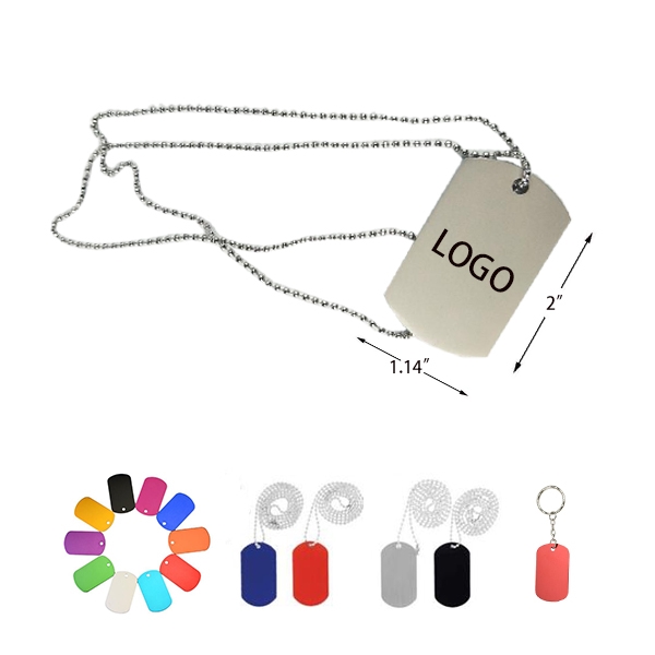 AIN1323 Dog Tag on Bead Chain