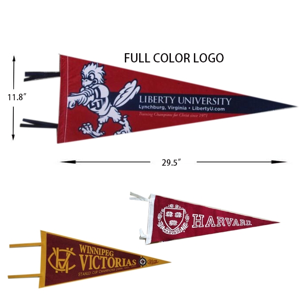 AIN1362 Felt Pennants with Banding & Ties on Each End