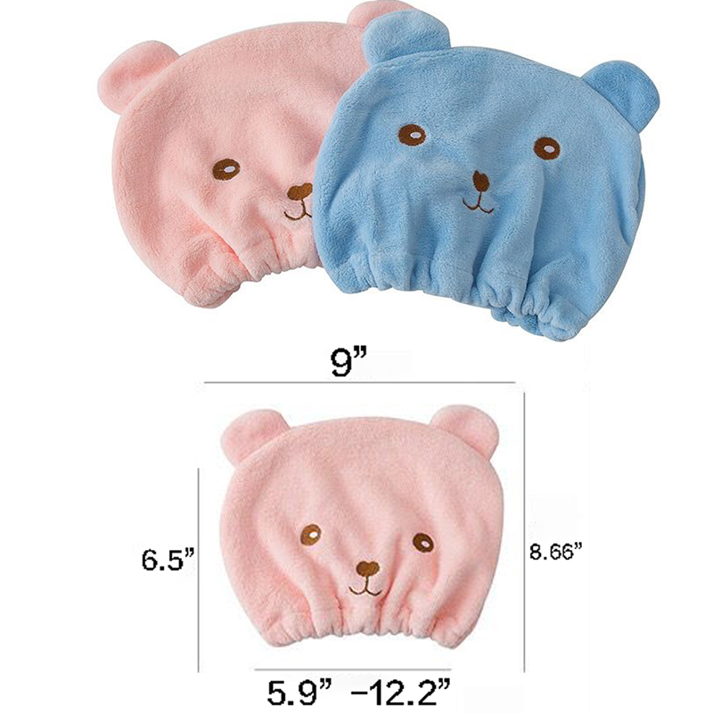 AIAZ259  Coral Fleece Quick-drying Cap In Bear Shape
