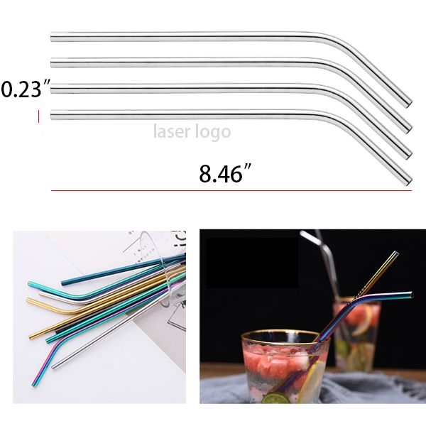 AIN1611 Bent Stainless Steel Straw