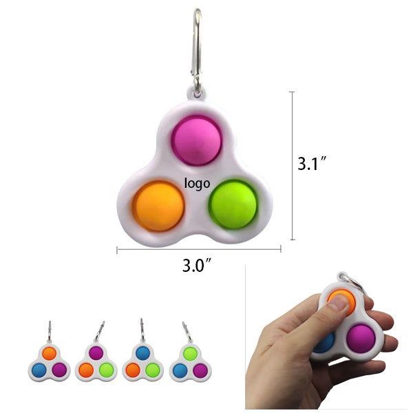AIN1662 Triangle Push Bubble Stress Reliever Keychain