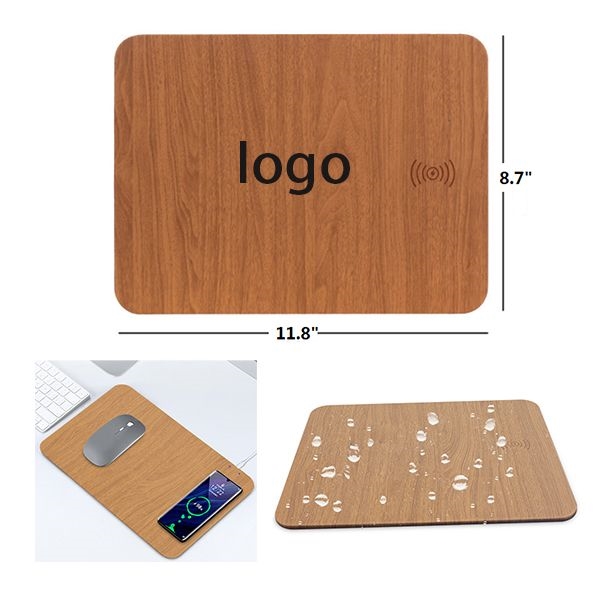 AIN1973 Wood Wireless Charging Mouse Pad